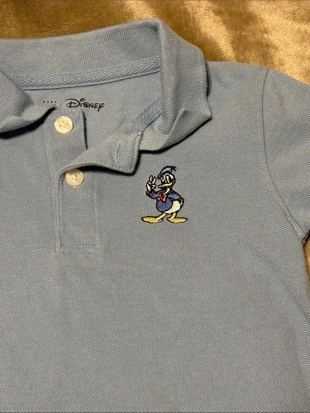 GAP Light Blue Polo with Donald Duck 18-24m